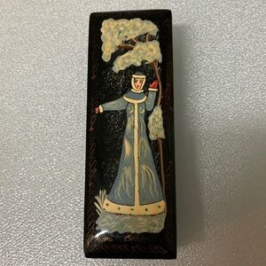 Vintage Russian Miniature Lacquer Box Hand Painted and Signed